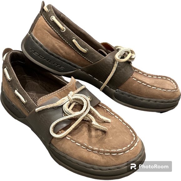 Columbia Techlite boat dockside leather oxford shoes rubber trim & sole 7.5 - Picture 1 of 5